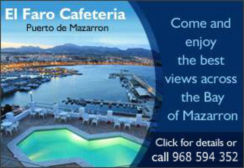 El Faro Cafe Bar Puerto de Mazarron opens from Easter.