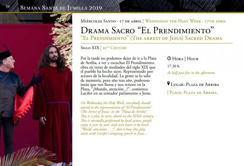 <span style='color:#780948'>ARCHIVED</span> - 12th to 21st April 2019 Semana Santa in Jumilla