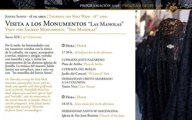 <span style='color:#780948'>ARCHIVED</span> - 12th to 21st April 2019 Semana Santa in Jumilla