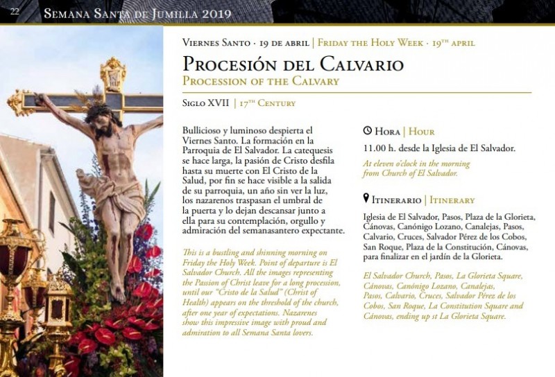 <span style='color:#780948'>ARCHIVED</span> - 12th to 21st April 2019 Semana Santa in Jumilla