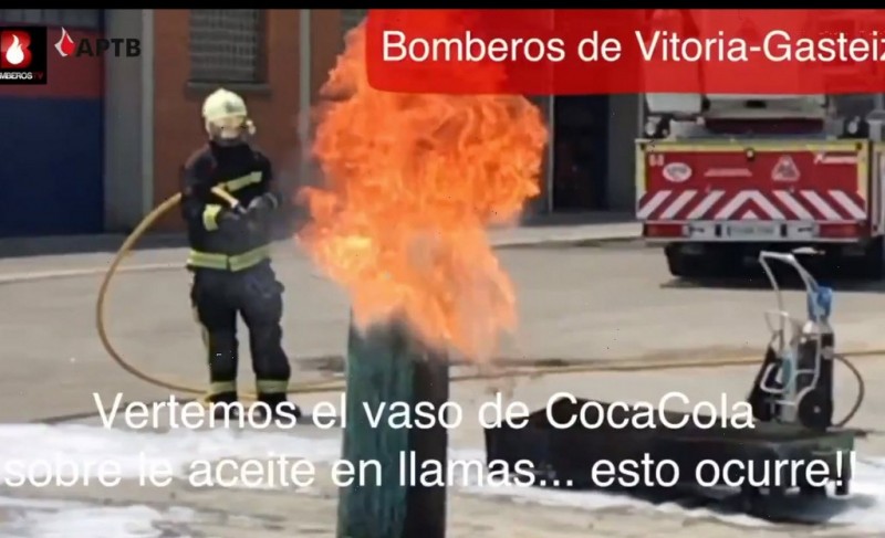 <span style='color:#780948'>ARCHIVED</span> - Video from fire services showing why you should never pour Coca Cola onto a cooking fire