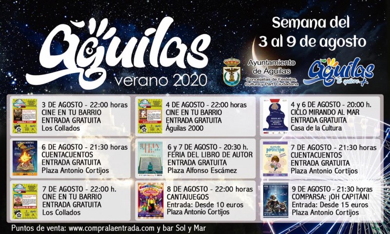 <span style='color:#780948'>ARCHIVED</span> - 3rd to 9th August entertainment in the Águilas municipality