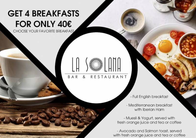 Gluten-free meals and a special breakfast offer at La Solana restaurant in La Manga Club!