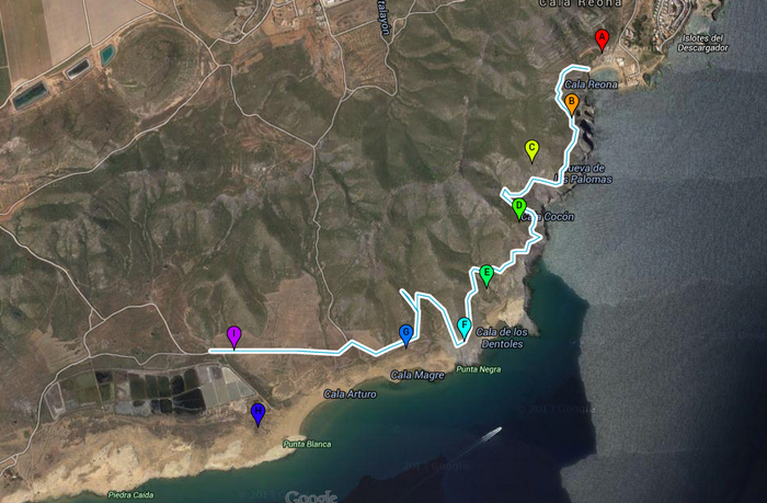 4-kilometre geological walk from Cala Reona to Salinas del Rasall in Calblanque regional park