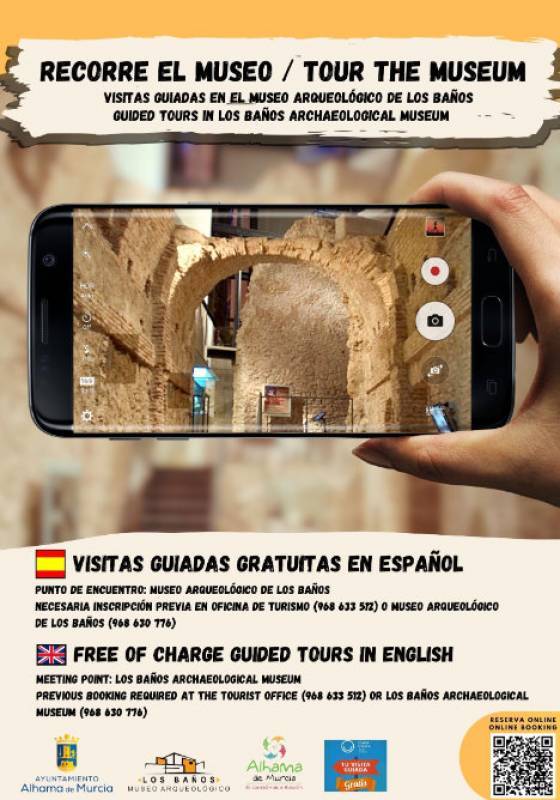 June 4 Free guided tour IN ENGLISH of the historic thermal baths and museum of Alhama de Murcia