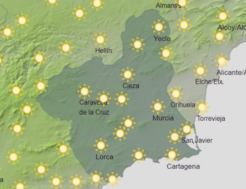 Temps to hit 35 degrees: Murcia weekend weather forecast June 20-23