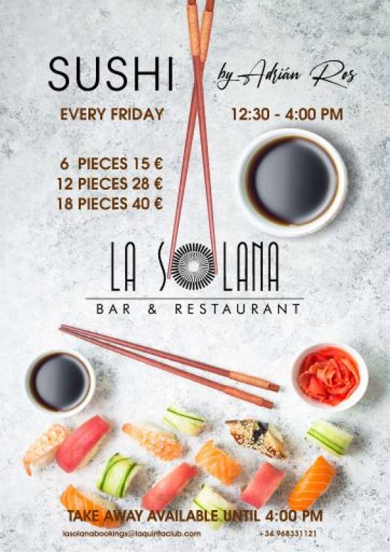 Sushi Fridays are back at La Solana