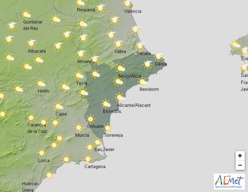 Sunny and warm before more rain: Alicante weather forecast Sept 16-19