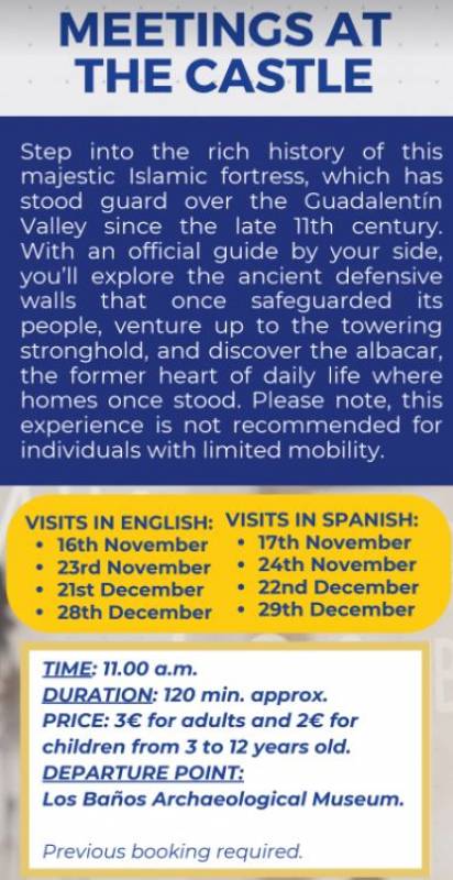 November 17 Guided tour in Spanish of Alhama de Murcia castle