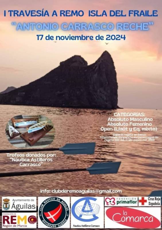 November 17 Open water rowing race at the Isla del Fraile in Aguilas