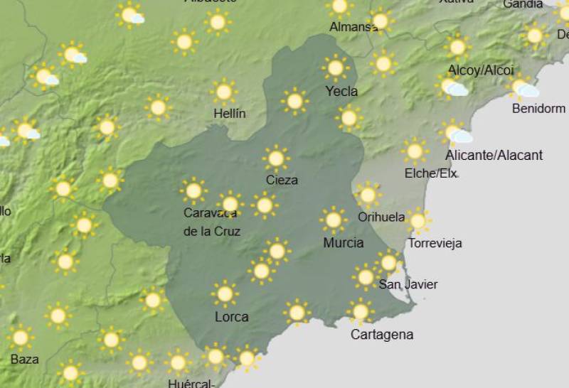 More weather warnings for rain and hail: Murcia weekly forecast May 12-15