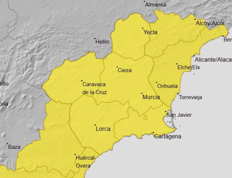 Hail this Thursday, then 29 degrees on Sunday: Murcia weekend weather forecast May 15-18