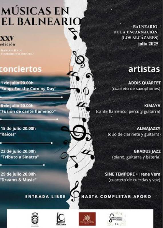 July 1 Free saxophone quartet concert at the Hotel Balneario de la Encarnación in Los Alcázares