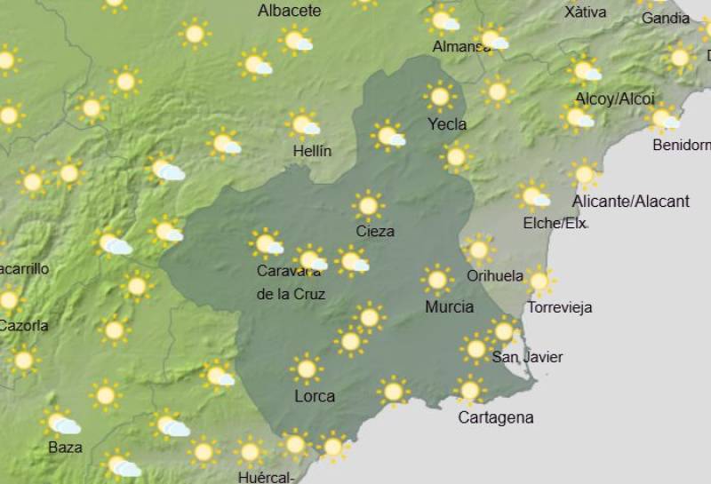 Heat alerts issued and calima on the way: Murcia weekly weather forecast June 23-26