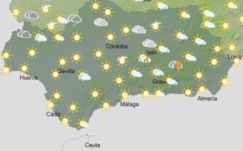 Andalucía weekly weather forecast June 30-July 3: Inland temperatures climb again with the chance of storms