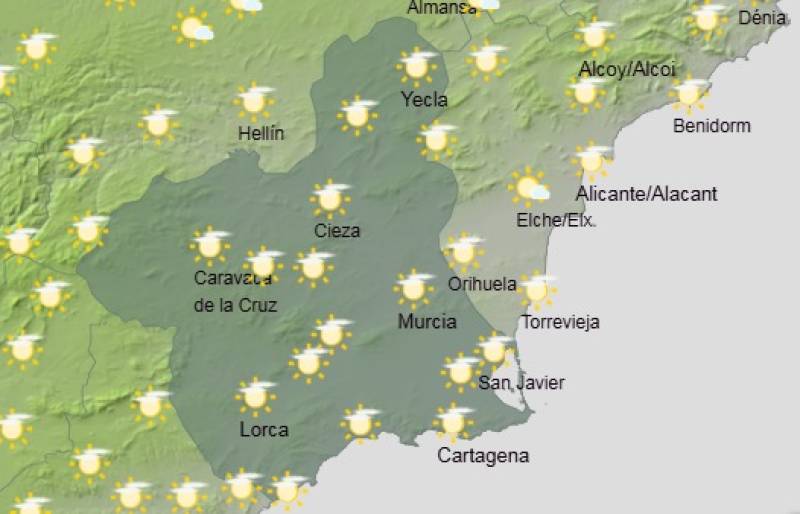 Murcia weekend weather forecast Sept 4-7: Gradually warmer with a mix of sun and cloud