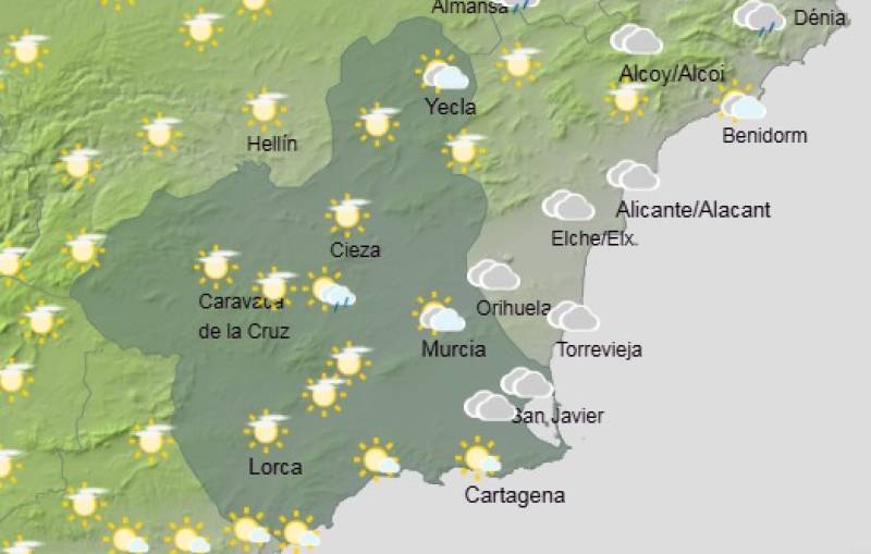 Murcia weekend weather forecast Sept 4-7: Gradually warmer with a mix of sun and cloud