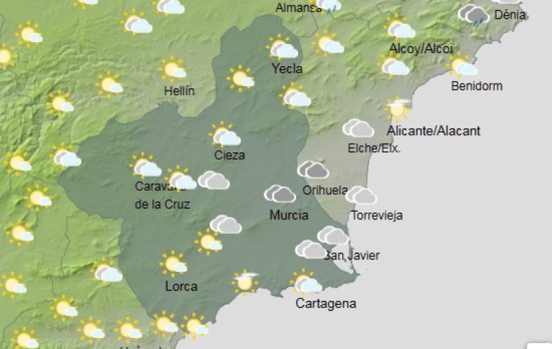Murcia weekend weather forecast Sept 4-7: Gradually warmer with a mix of sun and cloud