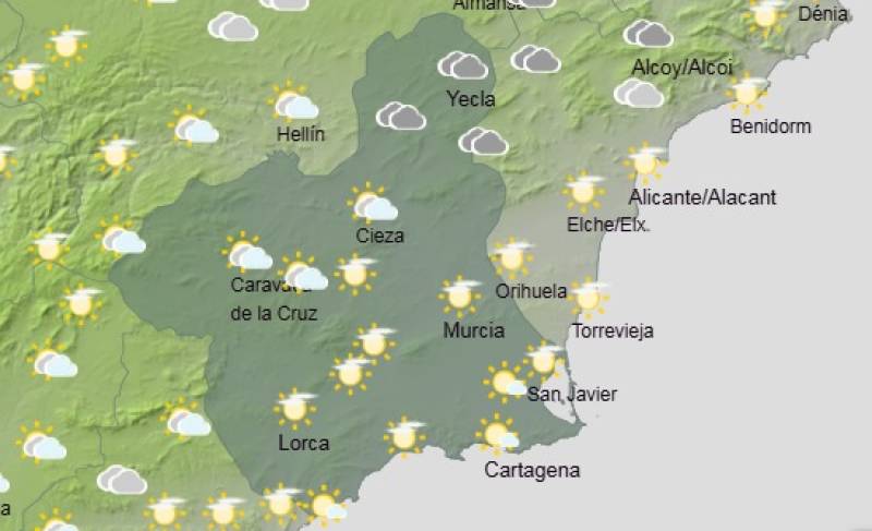 Murcia weekend weather forecast Sept 4-7: Gradually warmer with a mix of sun and cloud