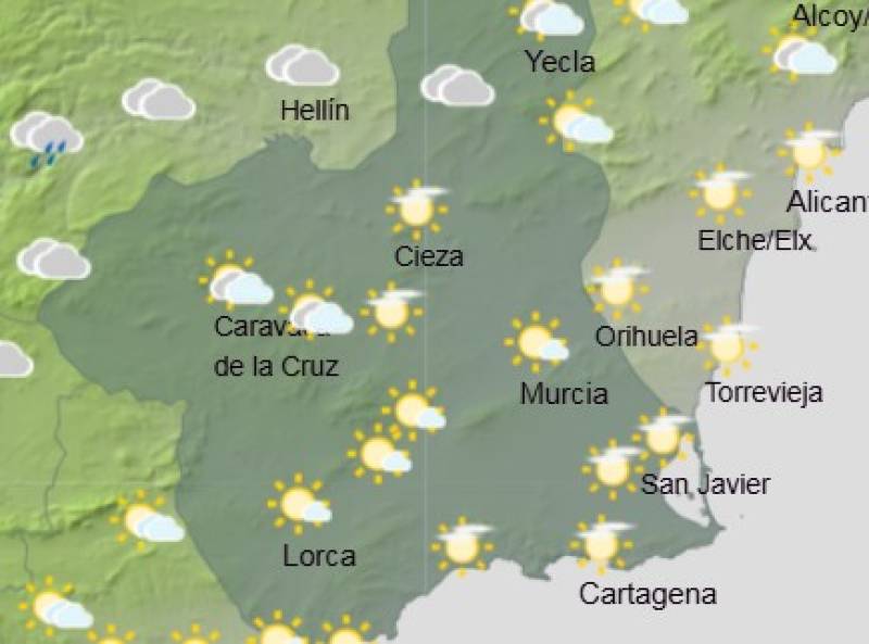 Orange alert for rain and calima: Murcia weekend weather forecast November 13-16
