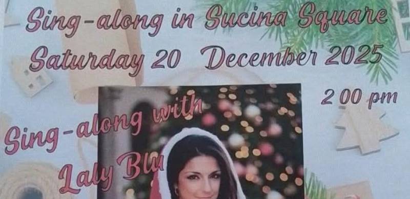December 20 Festive sing-along in Sucina Square