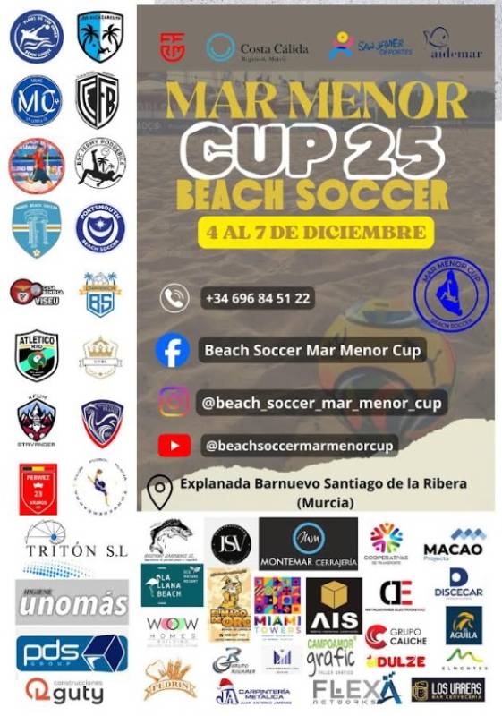 December 4 to 7 International Beach Soccer Mar Menor Cup in Santiago de la Ribera