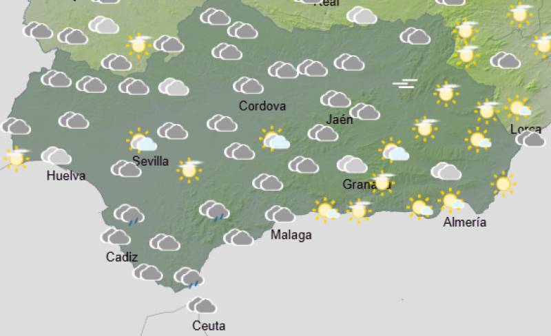Andalucía weekend weather forecast January 15-18: Cooler, cloudier and some rain 