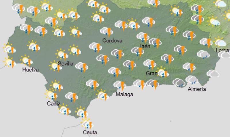Andalucía weekend weather forecast February 12-15: Windy with rain easing to brighter skies