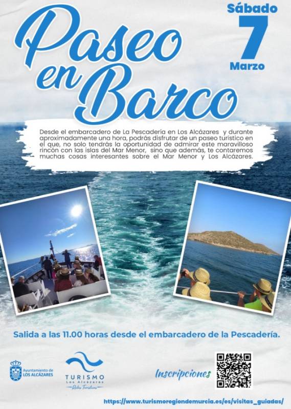 March 7 Free boat trip on the Mar Menor setting out from Los Alcázares