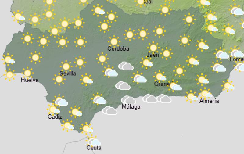 Andalucía weekend weather forecast March 26–29: Sunny spells with cooler nights and coastal gusts