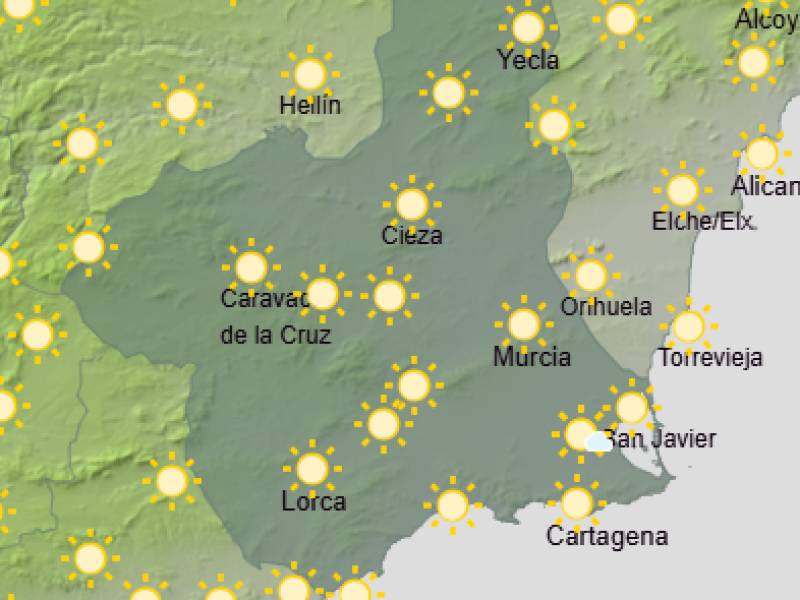 Settled skies and a gentle warm-up: Murcia weekend weather forecast April 2-5