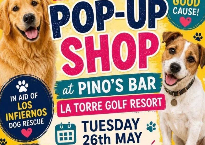 May 26 Pop-up shop on La Torre Golf Resort in aid of local dog rescue
