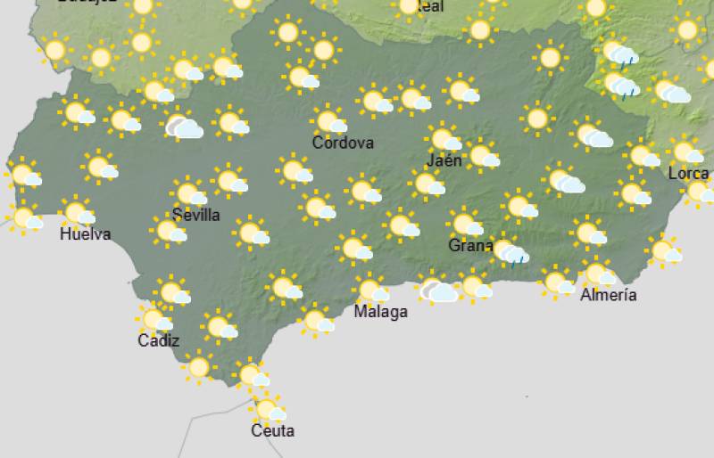 Andalucía weekly weather forecast June 8-11: Warm, mostly settled with a few showers inland