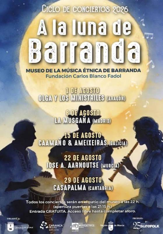 August 29 Casapalma at the A la luna de Barranda festival in Caravaca