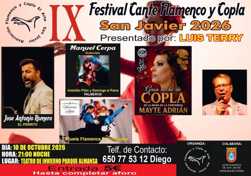 October 10 A festival of flamenco and copla music in San Javier